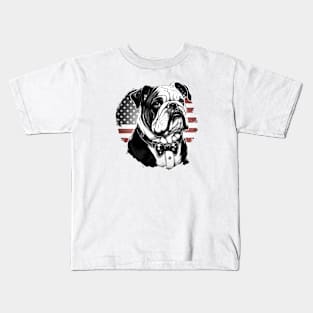 Bulldog 4th of July Kids T-Shirt